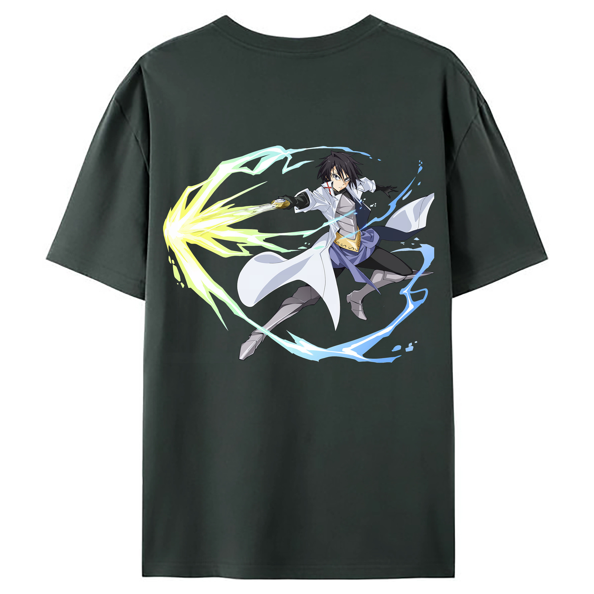 （画像用） 転スラ Regarding Reincarnated to Slime 綿100％ メンズ半袖Tシャツ（バックプリント） 通気性